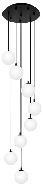 Długa lampa z wiszącymi kloszami biała E9-C66