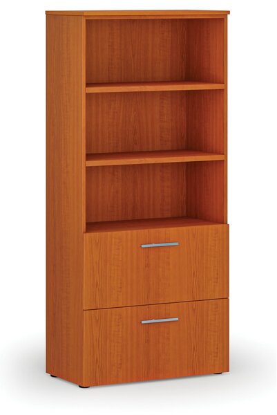 Szafa z szufladami na teczki zawieszkowe PRIMO WOOD, 800 x 420 x 1781 mm, wiśnia