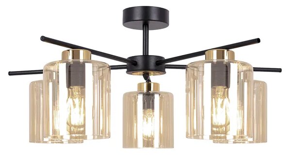Lampa sufitowa z pięcioma kloszami beżowa C7-D56