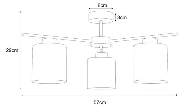 Lampa z trzema kloszami sufitowa beżowa A6-Z44