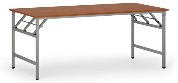 Stół konferencyjny FAST READY, 180x90 cm, szaro-srebrna podstawa, czereśnia