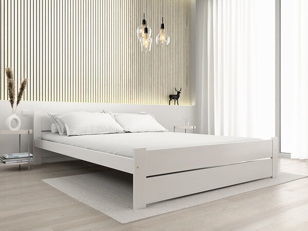Łóżko IKAROS DOUBLE 160 x 200 cm, białe Stelaż: Ze stelażem listwowym rolowanym, Materac: Bez materaca
