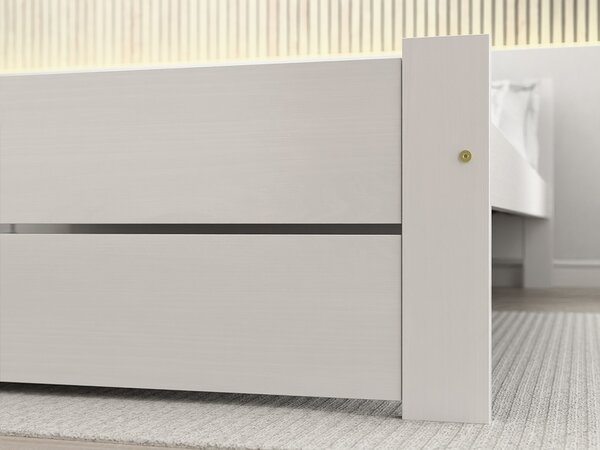 Łóżko IKAROS DOUBLE 160 x 200 cm, białe Stelaż: Ze stelażem listwowym rolowanym, Materac: Bez materaca