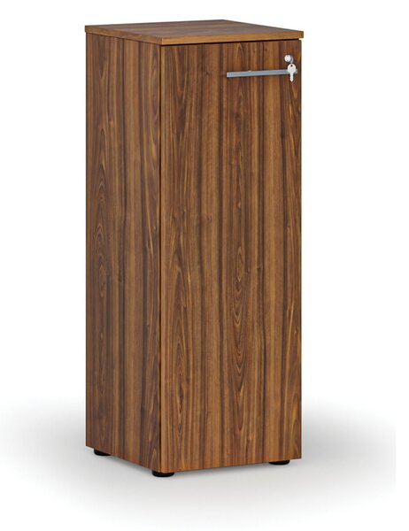 Szafa biurowa niska z drzwiami PRIMO WOOD, 400 x 420 x 1087 mm, orzech
