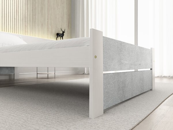 Łóżko IKAROS DOUBLE 90 x 200 cm, beton/biała Stelaż: Ze stelażem listwowym rolowanym elastycznym, Materac: Bez materaca