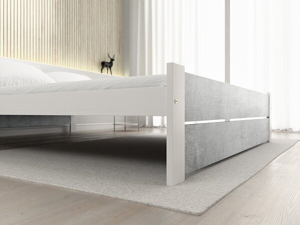 Łóżko IKAROS DOUBLE 140 x 200 cm, beton/biały Stelaż: Ze stelażem listwowym rolowanym, Materac: Bez materaca