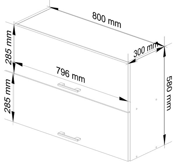 Wisząca szafka kuchenna beton D6-Z80
