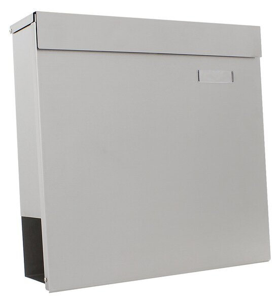 Skrzynka pocztowa na listy KENSINGTON inox, 370 x 370 x 105 mm, ze stali nierdzewnej