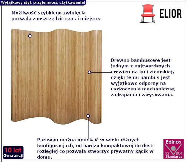 Parawan z naturalnego bambusa M6-F96