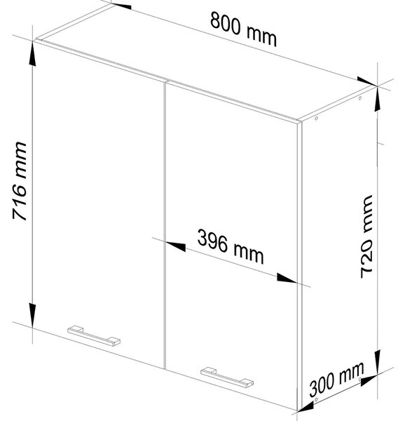 Biała górna szafka kuchenna z półkami 80 cm D5-E80