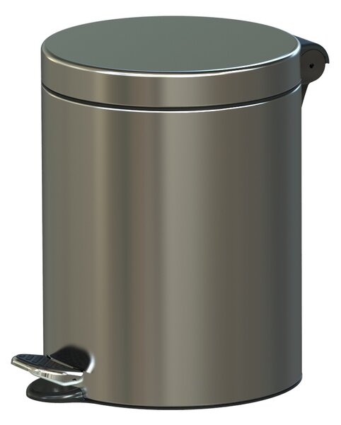 Wewnętrzny kosz na śmieci z pedałem, 5 l, nierdzewny matowy