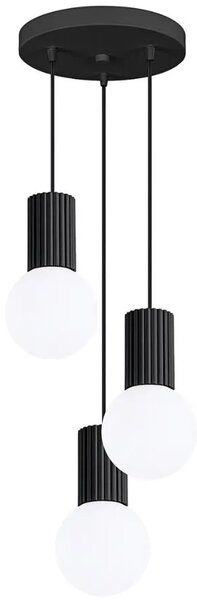 Czarny loftowy żyrandol N6-D20