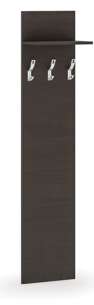 Garderoba z wieszakami HORIZONT, 3 haczyki, półka, tekstura drewna poziomo, wenge