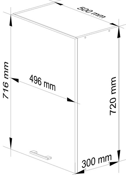 Minimalistyczna górna szafka kuchenna 50 cm W5-F43