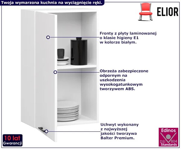 Biała minimalistyczna górna szafka kuchenna 50 cm M9-D16
