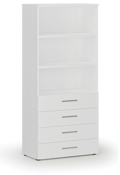 Szafa biurowa z szufladami PRIMO WHITE, 800 x 420 x 1781 mm, biały