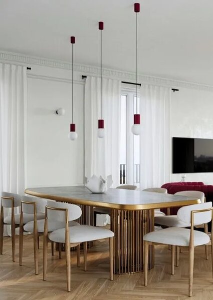 Burgundowa nowoczesna lampa wisząca W3-S83