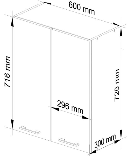 Biała górna szafka kuchenna 60 cm D5-K67