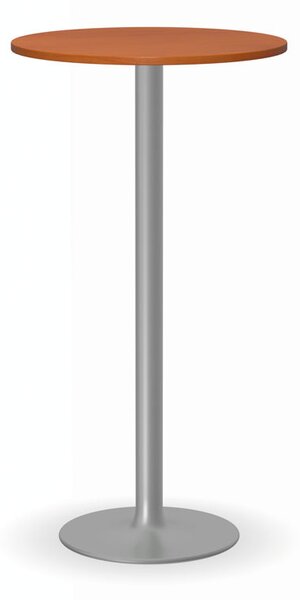 Stolik wysoki Olympo II, średnica 600 mm, szara podstawa, płyta czereśnia