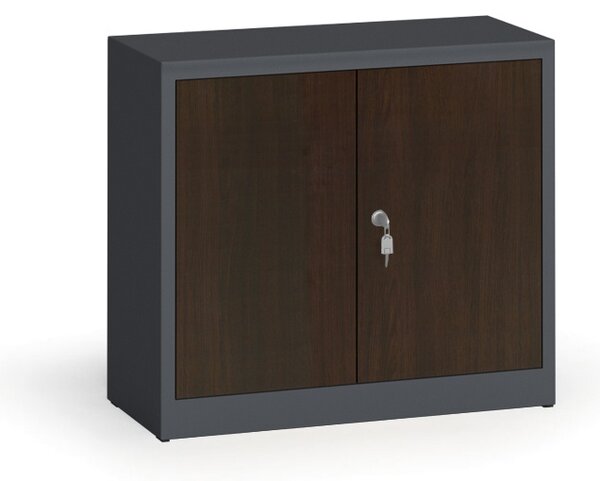 Szafy spawane z laminowanymi drzwiami, 800 x 920 x 400 mm, RAL 7016/wenge