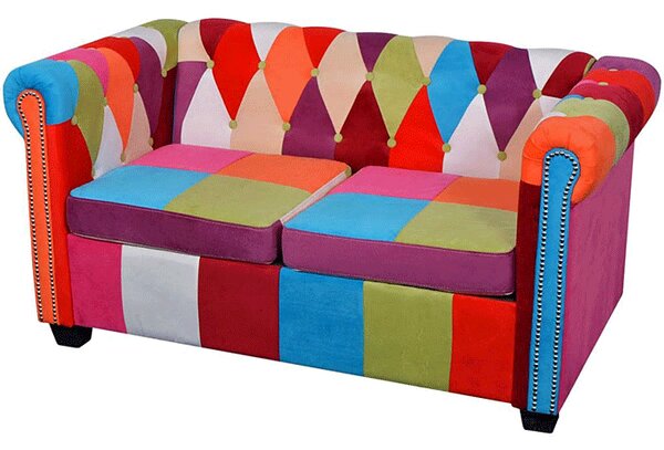 Patchwork sofa chesterfield dwuosobowa F2-H19