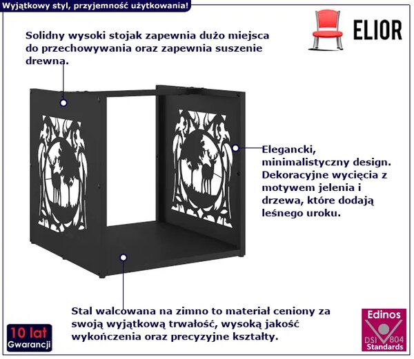 Stojak Na Drewno Opałowe Czarny P7-D51