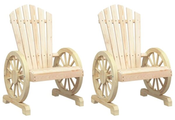 Krzesła ogrodowe adirondack, 2 szt., lite drewno jodłowe