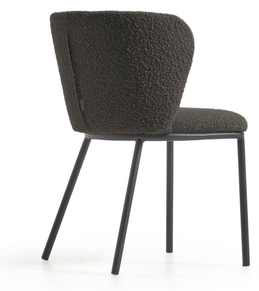 Czarny tapicerowany fotel jadalniany Ciselia – Kave Home