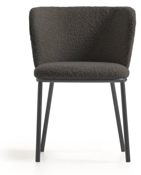 Czarny tapicerowany fotel jadalniany Ciselia – Kave Home