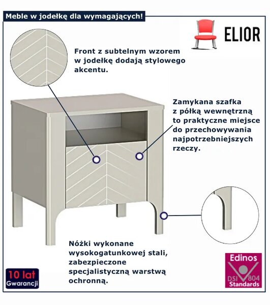 Elegancka szafka nocna kaszmir C8-G69