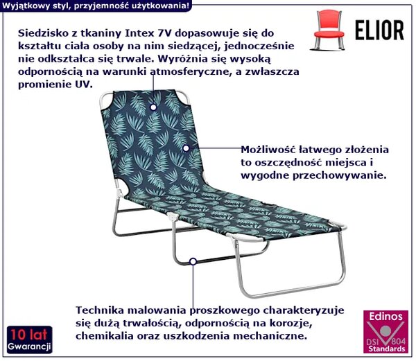 Składany leżak w liście L5-W70