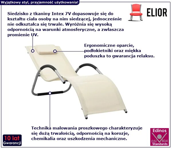 Leżak ogrodowy kremowy R3-W49