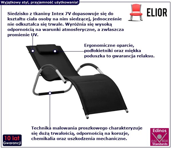 Leżak ogrodowy czarny E2-D36