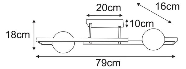 Sufitowa lampa transparentno-czarna H8-H94