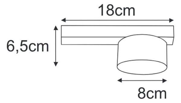 Sufitowa lampa jednopunktowa czarna K9-T81