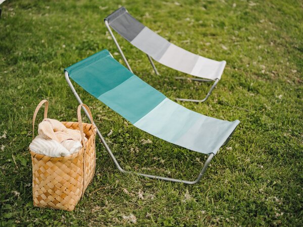 Składany leżak plażowy SAND, zielone paski