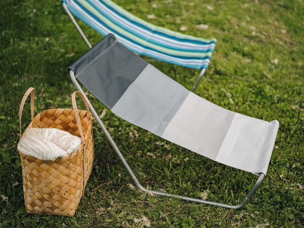 Składany leżak plażowy SAND, szare paski