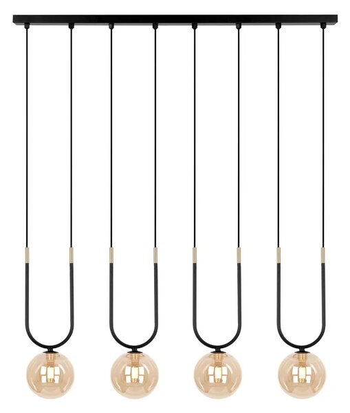Czteropunktowa lampa wisząca beżowo-czarna P4-S70