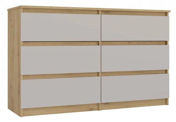 Komoda z szufladami kaszmir + dąb artisan G0-R48