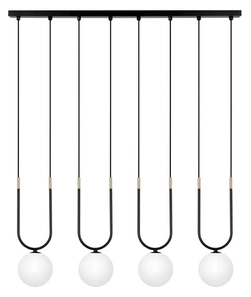 Wisząca lampa czteropunktowa czarno-biała E7-S54