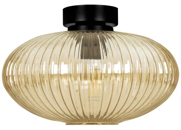 Sufitowa lampa z ryflowanym kloszem beżowa D0-W40