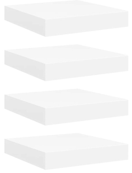 Półki ścienne, 4 szt., białe, 23 x 23,5 x 3,8 cm, mdf