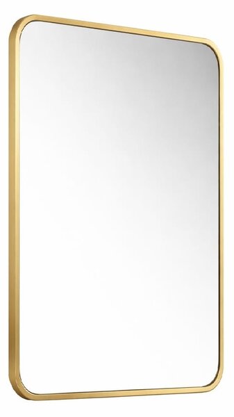 Lustro PROSTOKĄT 51 × 76 cm – zaokrąglone w metalowej ramie | ArtD Home
