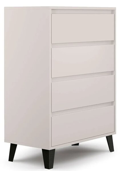 Kaszmirowa komoda z 4 szufladami na nóżkach W1-L46