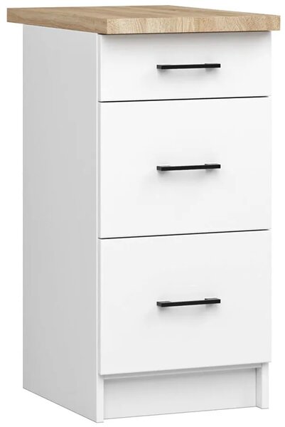 Biała dolna szafka kuchenna z szufladami 40 cm L7-B00