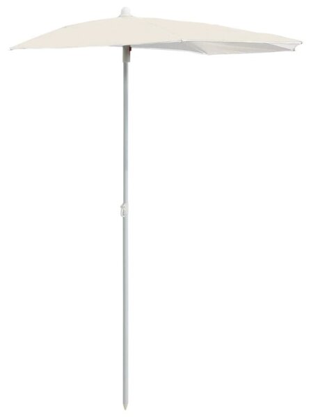 Półokrągły parasol ogrodowy na słupku, 180x90 cm, piaskowy