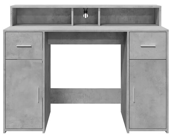 Biurko podświetlane 120 cm betonowa szarość E6-G90