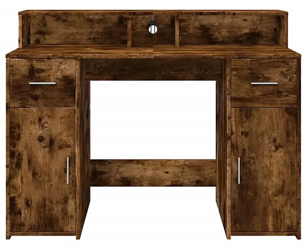 Biurko podświetlane 120 cm przydymiony dąb G1-L81