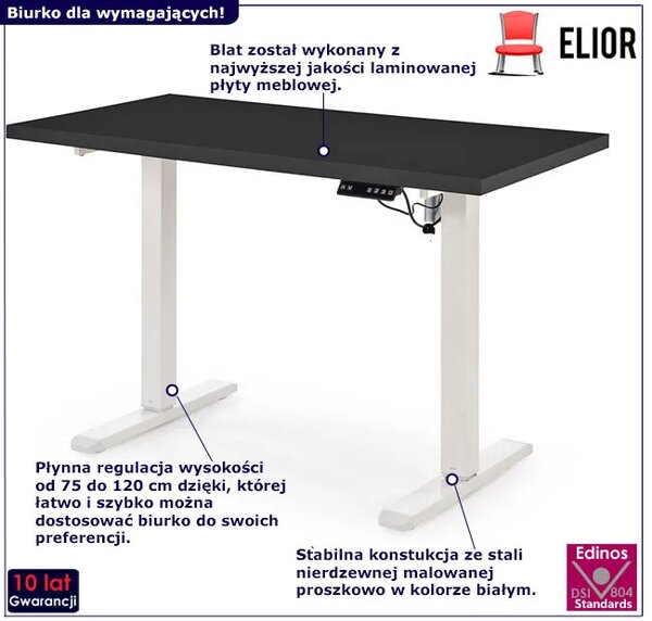 Biurko czarny regulowane + biały P9-F89