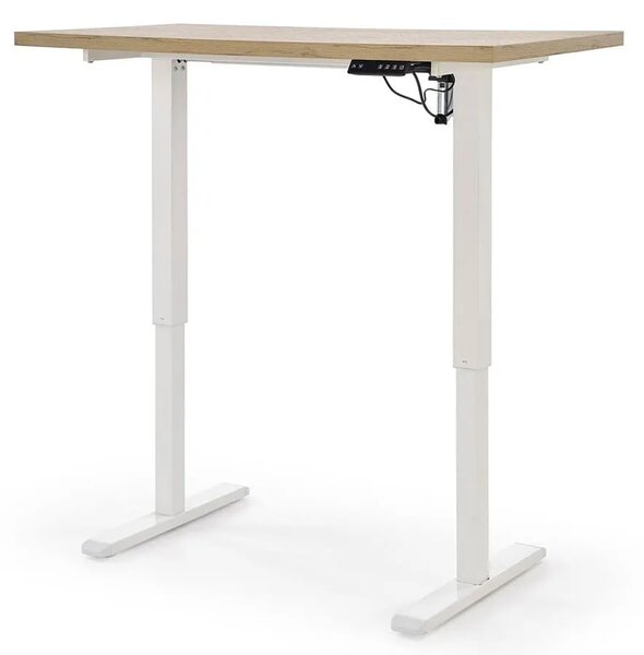 Elektryczne do pracy biurko na stojąco dąb artisan + biały T1-W43